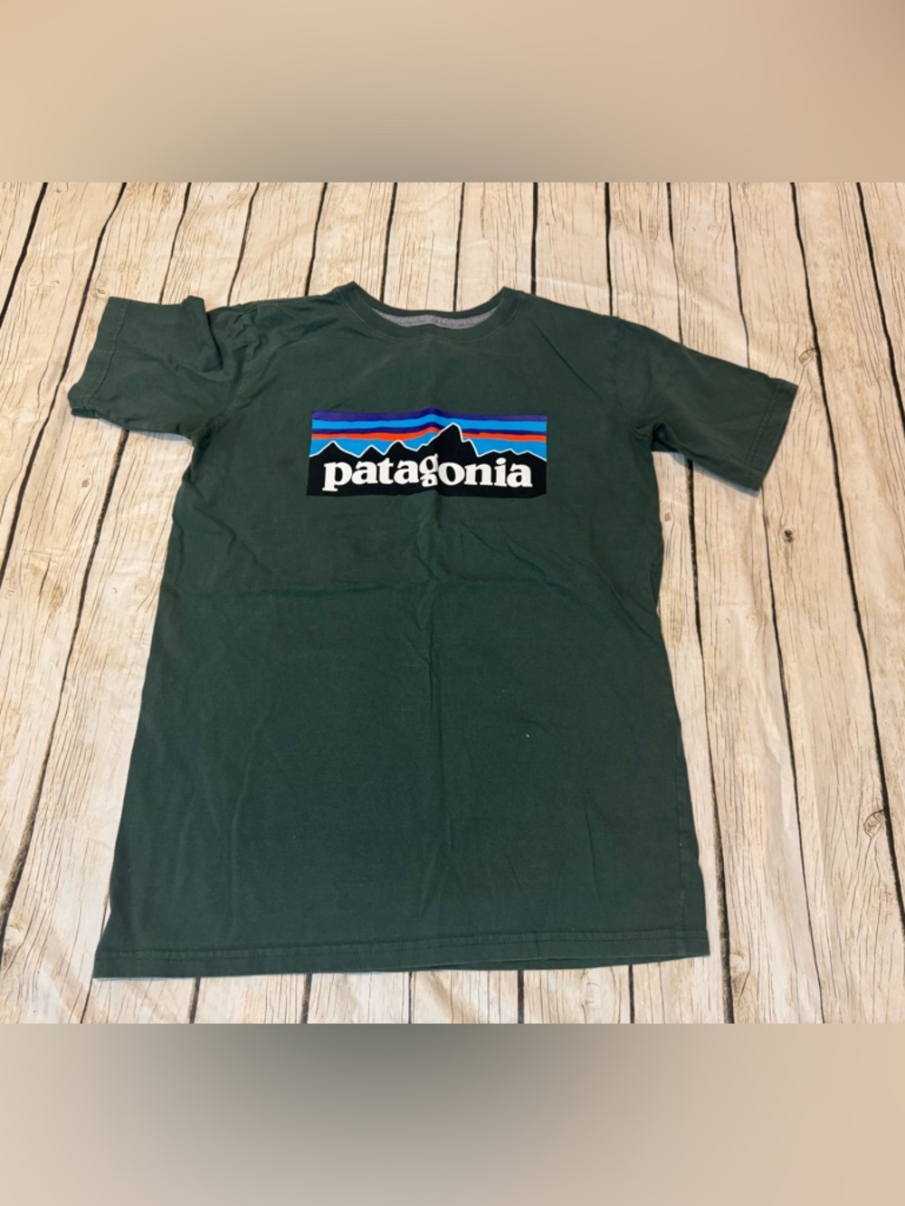 Patagonia Olive Green Crew Neck T-Shirt Casual School XL (14)